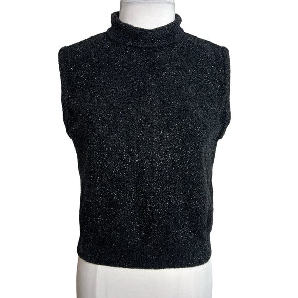 St. John metallic sparkle mock neck top - Picture 1 of 5
